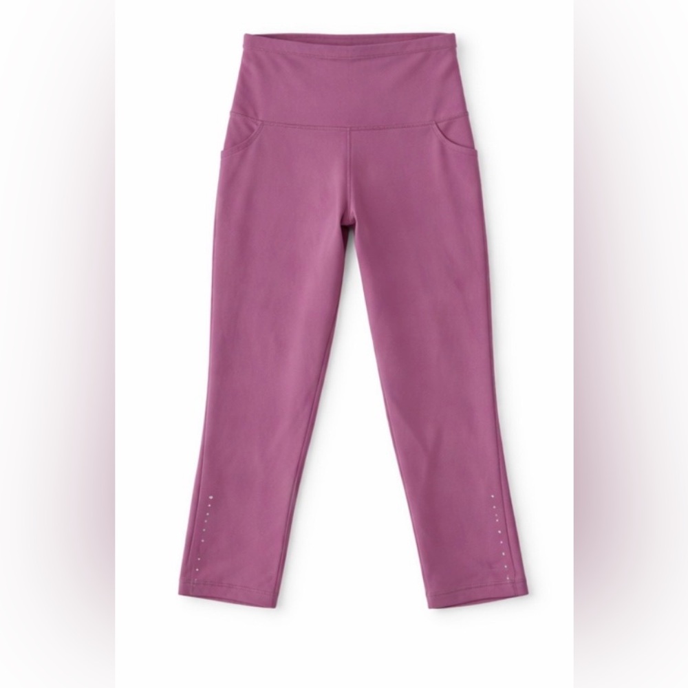 Lululemon Fast & Free Crop Leggings Mauve Nulux Running Tight Pockets